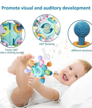 Baby Sensory Fidget Toy, Early Education Toy, Colorful Baby Teething Toy, Fun Press and Pull Baby Toys, Interactive Baby Play Toys for Infants Newborns, Baby Essentials