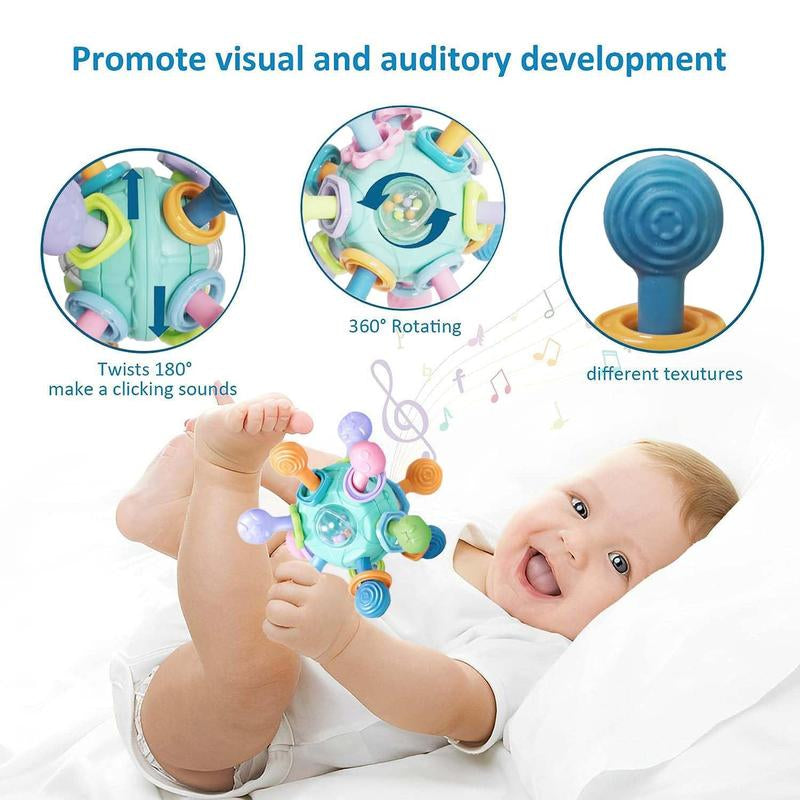 Baby Sensory Fidget Toy, Early Education Toy, Colorful Baby Teething Toy, Fun Press and Pull Baby Toys, Interactive Baby Play Toys for Infants Newborns, Baby Essentials