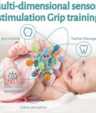 Baby Sensory Fidget Toy, Early Education Toy, Colorful Baby Teething Toy, Fun Press and Pull Baby Toys, Interactive Baby Play Toys for Infants Newborns, Baby Essentials