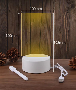 Transparent Luminous LED Night Lights USB Luminous Acrylic Night Light Erasable Write Message Board Calendar Desktop Ornaments