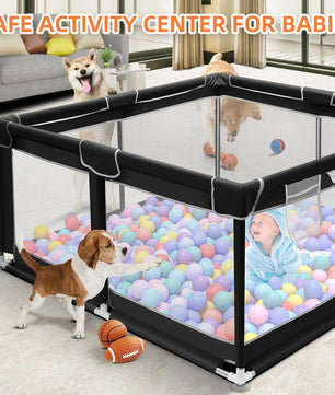 Baby Playpen, Indoor&Outdoor Playard, Play Pens for Kid Activity Center, Sturdy Safety Baby Fence with Breathable Mesh for Toddler Playpen