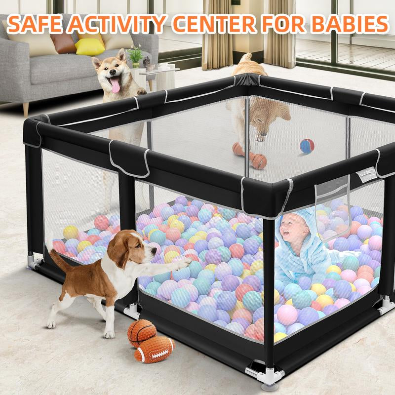 Baby Playpen, Indoor&Outdoor Playard, Play Pens for Kid Activity Center, Sturdy Safety Baby Fence with Breathable Mesh for Toddler Playpen