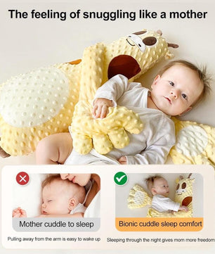 Baby Sleep Soother, Automatic Palm Patting Plush Pillow for Toddlers, Fawn-Shaped Sleeping Aid, Soft Stuffed Animal for Infants, Calming Companion for Naptime and Bedtime Yellow