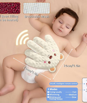 Baby Patting Soothing Palm, Sleepping Soother Patting Toy, Pillow ,Startle Prevention Cartoon Animal Baby Pillow with Red Bean Filling for Newborns - Gentle Soothing and Comfort for Infants