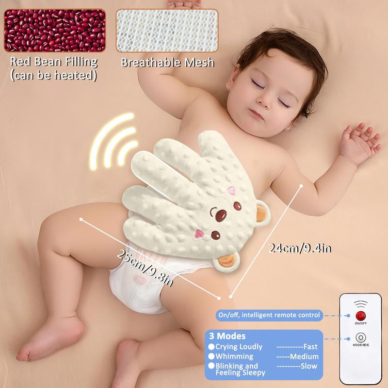 Baby Patting Soothing Palm, Sleepping Soother Patting Toy, Pillow ,Startle Prevention Cartoon Animal Baby Pillow with Red Bean Filling for Newborns - Gentle Soothing and Comfort for Infants