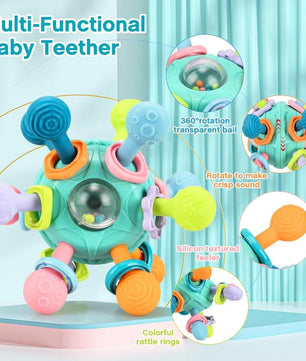 Baby Sensory Fidget Toy, Early Education Toy, Colorful Baby Teething Toy, Fun Press and Pull Baby Toys, Interactive Baby Play Toys for Infants Newborns, Baby Essentials