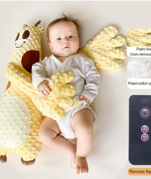 Baby Sleep Soother, Automatic Palm Patting Plush Pillow for Toddlers, Fawn-Shaped Sleeping Aid, Soft Stuffed Animal for Infants, Calming Companion for Naptime and Bedtime Yellow