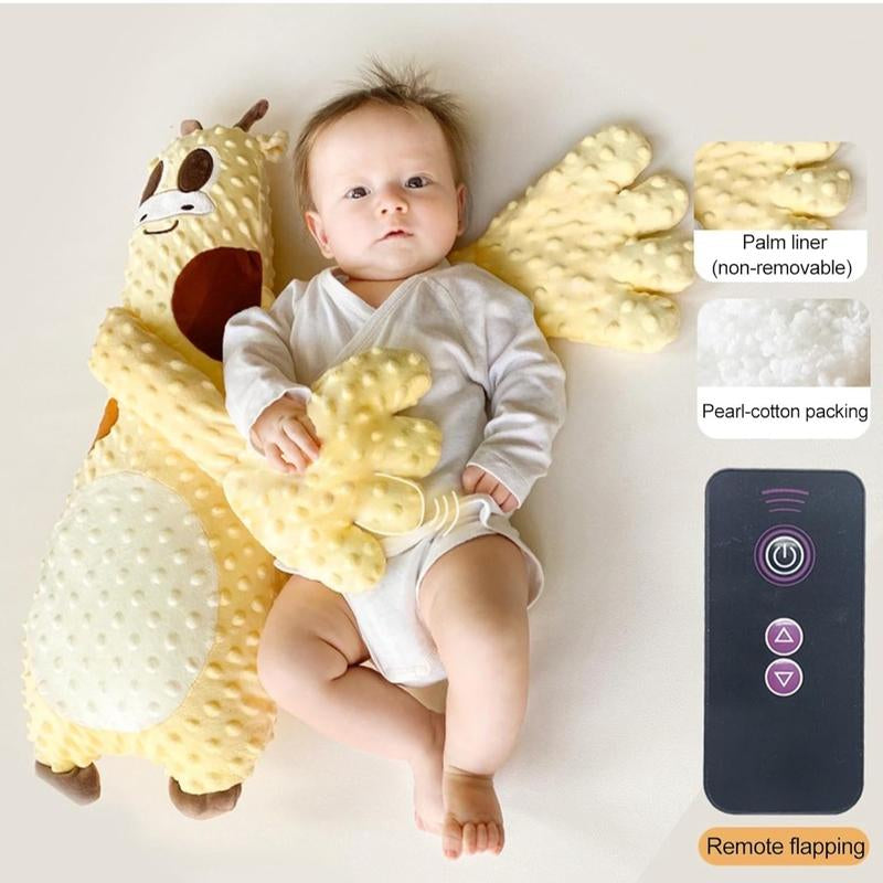 Baby Sleep Soother, Automatic Palm Patting Plush Pillow for Toddlers, Fawn-Shaped Sleeping Aid, Soft Stuffed Animal for Infants, Calming Companion for Naptime and Bedtime Yellow