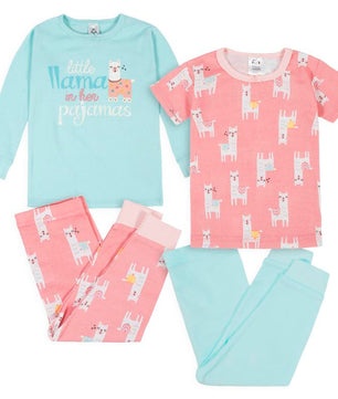 Gerber Toddler Girls' Snug Fit Cotton Pajamas, 4-Piece Set