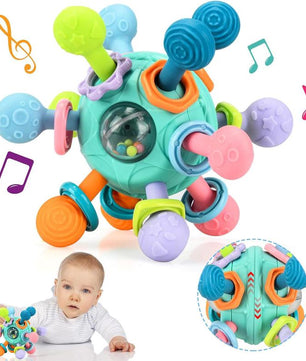 Baby Sensory Fidget Toy, Early Education Toy, Colorful Baby Teething Toy, Fun Press and Pull Baby Toys, Interactive Baby Play Toys for Infants Newborns, Baby Essentials