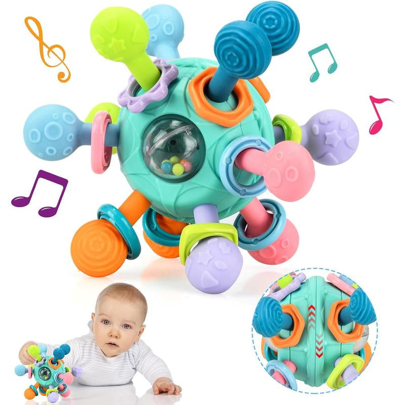 Baby Sensory Fidget Toy, Early Education Toy, Colorful Baby Teething Toy, Fun Press and Pull Baby Toys, Interactive Baby Play Toys for Infants Newborns, Baby Essentials