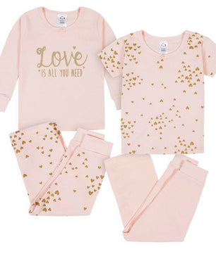 Gerber Toddler Girls' Snug Fit Cotton Pajamas, 4-Piece Set
