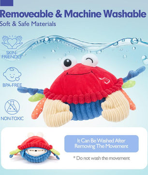Hahaland Musical Walking Moving Bouncing Crab Baby Toys for 6-12 Months Tummy Time Sensory Interactive Toys for Boys and Girls Play Easter Gift