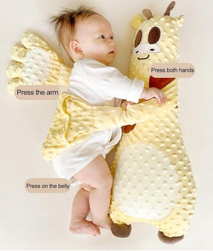 Baby Sleep Soother, Automatic Palm Patting Plush Pillow for Toddlers, Fawn-Shaped Sleeping Aid, Soft Stuffed Animal for Infants, Calming Companion for Naptime and Bedtime Yellow