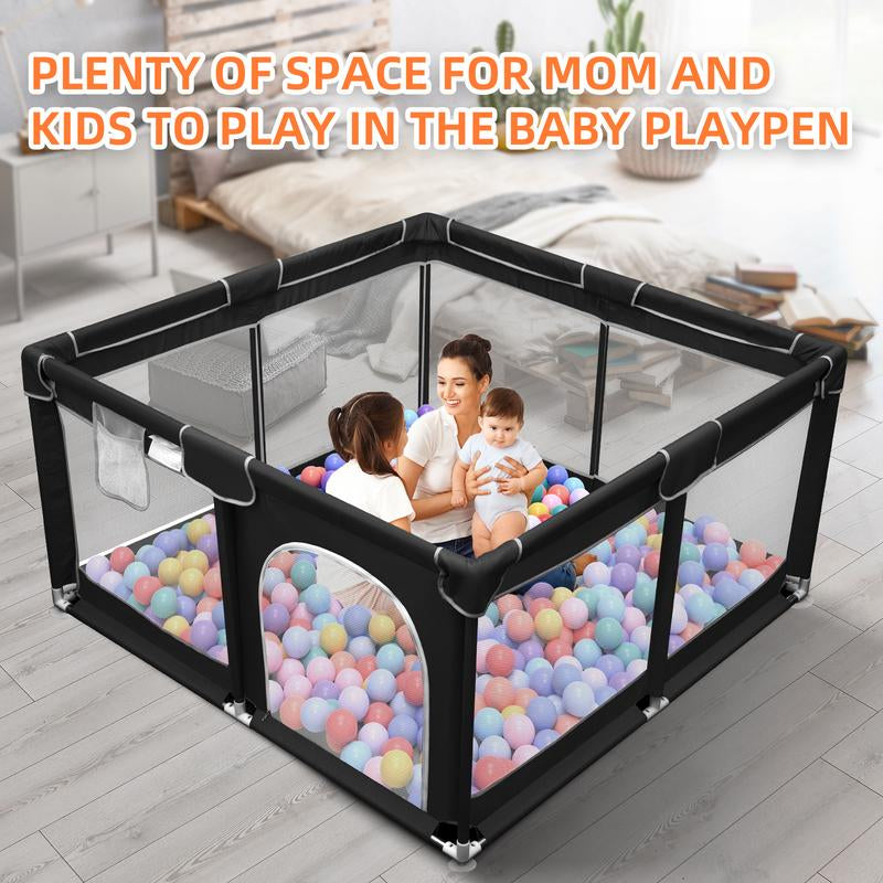 Baby Playpen, Indoor&Outdoor Playard, Play Pens for Kid Activity Center, Sturdy Safety Baby Fence with Breathable Mesh for Toddler Playpen
