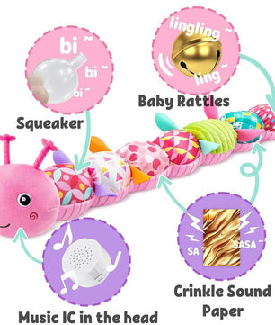 Soft Stuffed Caterpillars Musical Toy, 1 Count Baby Infant Musical Stuffed Soft Animal Toy, Birthday Gift for Baby Girl & Boy, Kids Toys