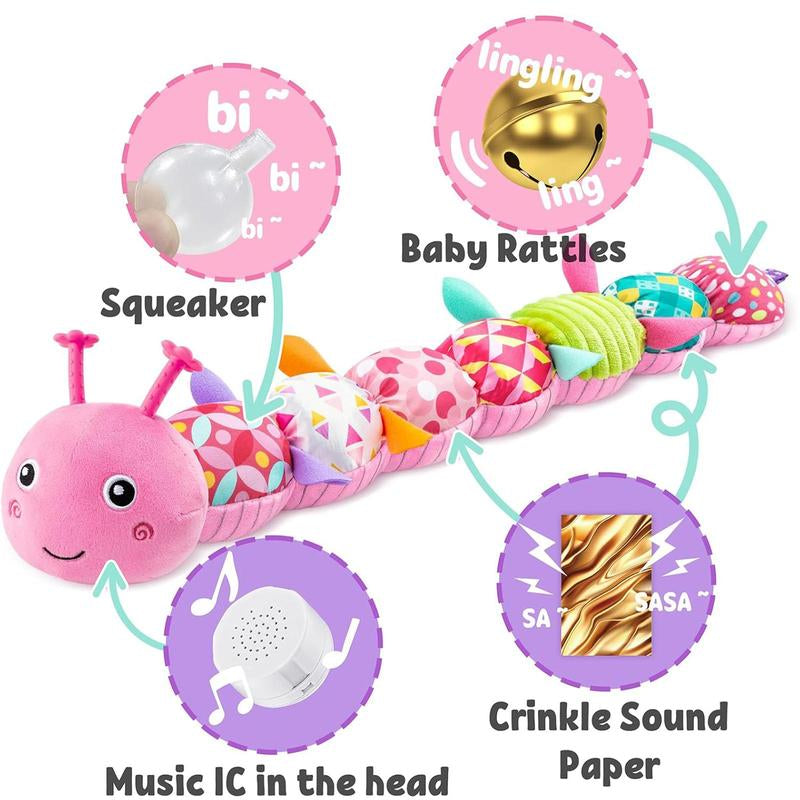 Soft Stuffed Caterpillars Musical Toy, 1 Count Baby Infant Musical Stuffed Soft Animal Toy, Birthday Gift for Baby Girl & Boy, Kids Toys