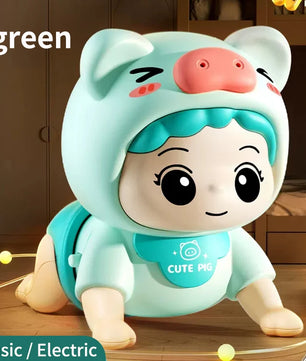 Baby Toys Learn to Crawl Guide Head up Practice Training Puzzle Early Education Crawling Baby Sound Light Music