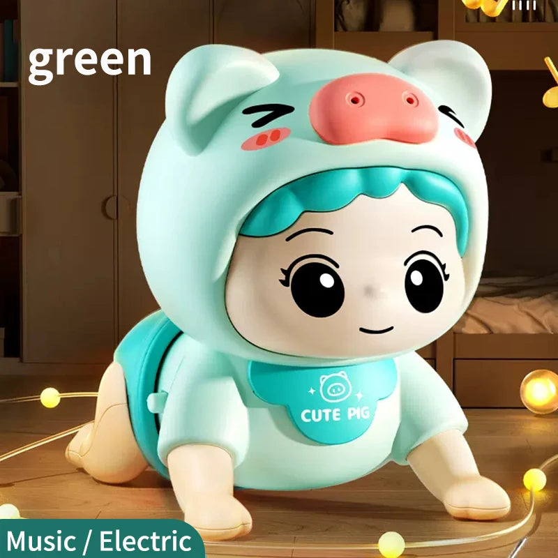 Baby Toys Learn to Crawl Guide Head up Practice Training Puzzle Early Education Crawling Baby Sound Light Music