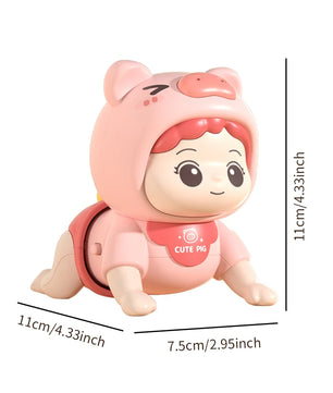 Baby Toys Learn to Crawl Guide Head up Practice Training Puzzle Early Education Crawling Baby Sound Light Music