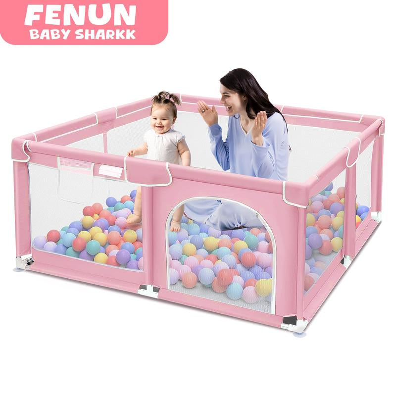 Baby Playpen, Indoor&Outdoor Playard, Play Pens for Kid Activity Center, Sturdy Safety Baby Fence with Breathable Mesh for Toddler Playpen