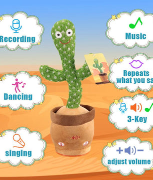 2024 Dancing Cactus Toy,Singing,Mimicking Repeating & Recording, Lighting up Interactive Toys, Plush Toys for Chrismats Gift Set A3