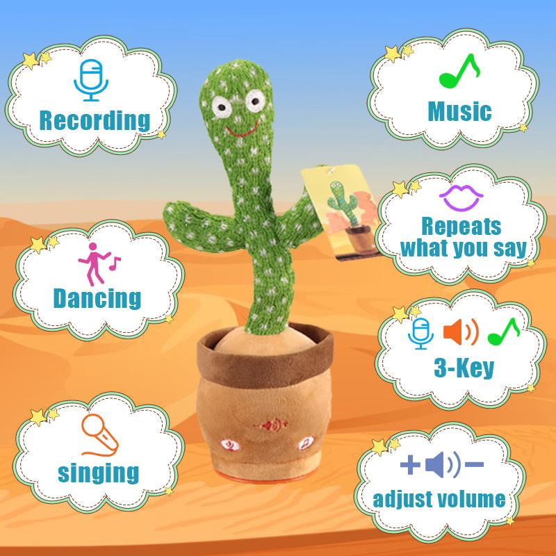 2024 Dancing Cactus Toy,Singing,Mimicking Repeating & Recording, Lighting up Interactive Toys, Plush Toys for Chrismats Gift Set A3
