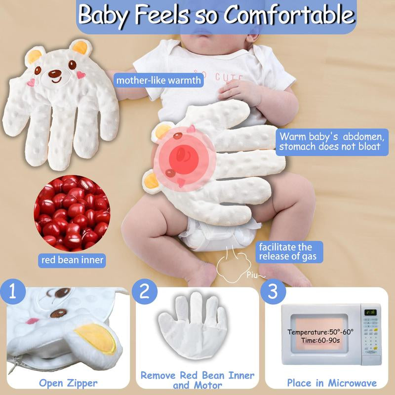 Baby Patting Soothing Palm, Sleepping Soother Patting Toy, Pillow ,Startle Prevention Cartoon Animal Baby Pillow with Red Bean Filling for Newborns - Gentle Soothing and Comfort for Infants