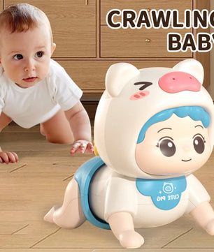 Baby Toys Learn to Crawl Guide Head up Practice Training Puzzle Early Education Crawling Baby Sound Light Music