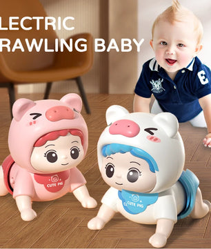 Baby Toys Learn to Crawl Guide Head up Practice Training Puzzle Early Education Crawling Baby Sound Light Music